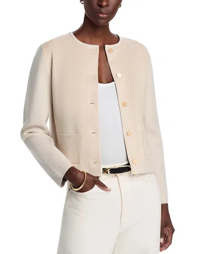 Sioni Faux Suede Button Front Jacket In Neutral