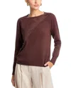 Sioni Faux Suede Crewneck Sweater In Brown