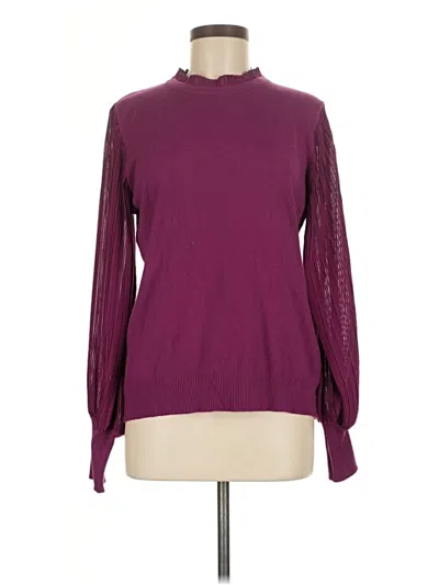 Pre-owned Sioni Long Sleeve Blouse In Burgundy