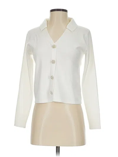 Pre-owned Sioni Long Sleeve Blouse In White