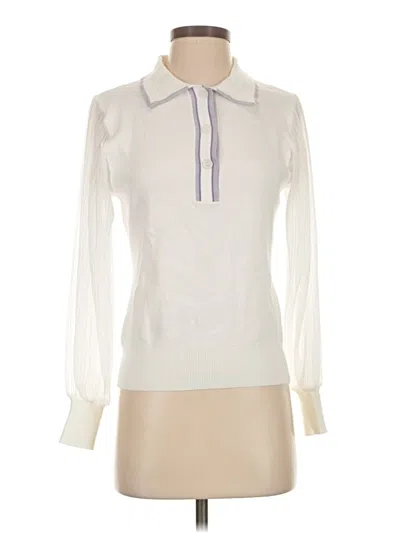 Pre-owned Sioni Long Sleeve Blouse In White