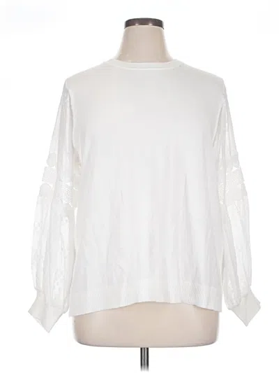 Pre-owned Sioni Long Sleeve Blouse In White