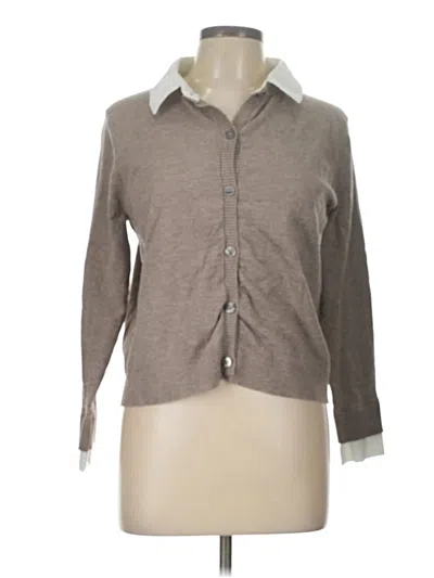 Pre-owned Sioni Long Sleeve Button Down Shirt In Brown
