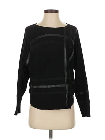 Pre-owned Sioni Long Sleeve Top Black Boatneck Tops
