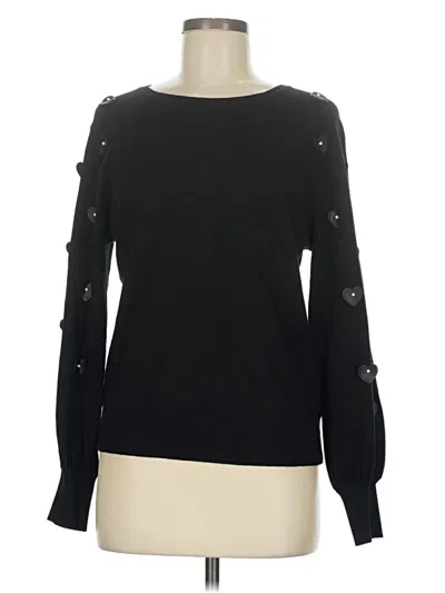 Pre-owned Sioni Long Sleeve Top Black Boatneck Tops