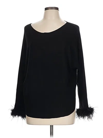 Pre-owned Sioni Long Sleeve Top Black Boatneck Tops