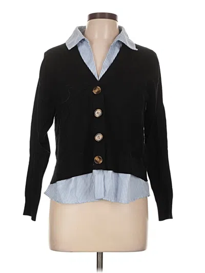 Pre-owned Sioni Long Sleeve Top Black Sweetheart Neckline Tops
