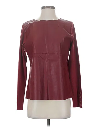Pre-owned Sioni Long Sleeve Top Burgundy Boatneck Tops