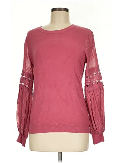 Pre-owned Sioni Long Sleeve Top Burgundy Boatneck Tops