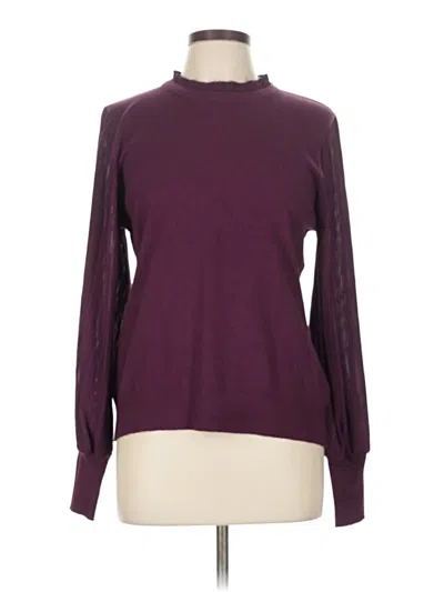 Pre-owned Sioni Long Sleeve Top Burgundy Turtleneck Tops