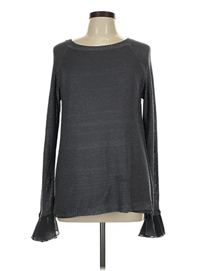Pre-owned Sioni Long Sleeve Top Gray Crew Neck Tops