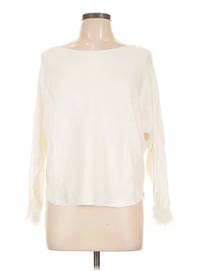 Pre-owned Sioni Long Sleeve Top Ivory Boatneck Tops