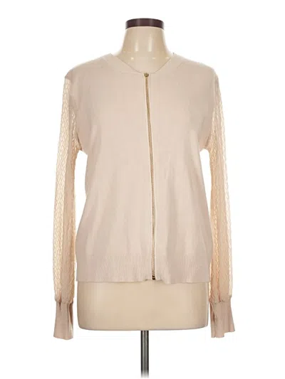 Pre-owned Sioni Long Sleeve Top Ivory Mock Neckline Tops