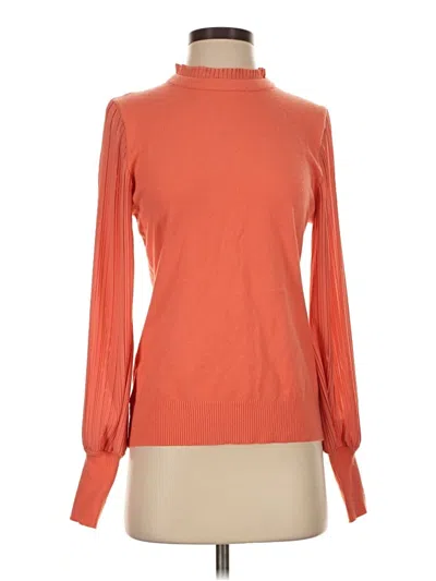 Pre-owned Sioni Long Sleeve Top Orange Turtleneck Tops