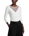 Shop Sioni Mesh Insert Crewneck Sweater