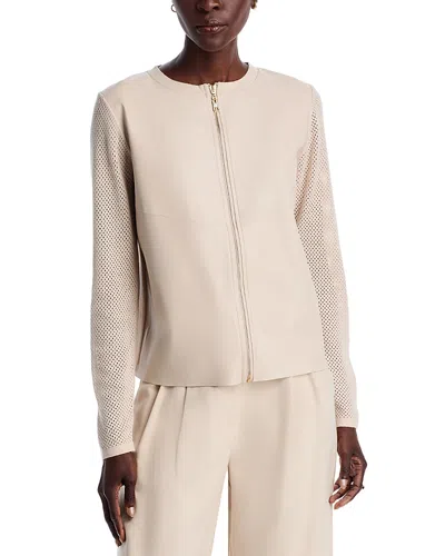 Sioni Mixed Media Jacket In Winter White