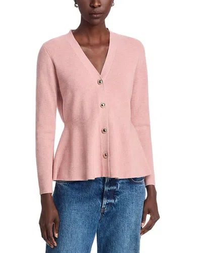 Sioni Peplum Cardigan In Heather Rose