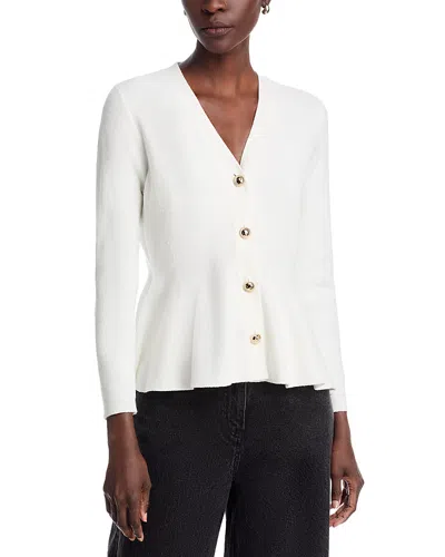 Sioni Peplum Cardigan In White