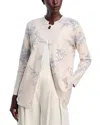 Sioni Printed Toggle Long Cardigan In White