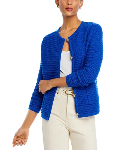Sioni Ribbed Cardigan In Cobalt