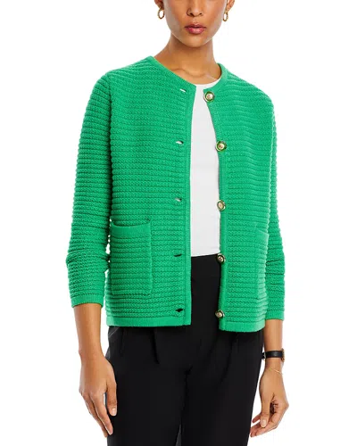 Sioni Ribbed Cardigan In Island Green