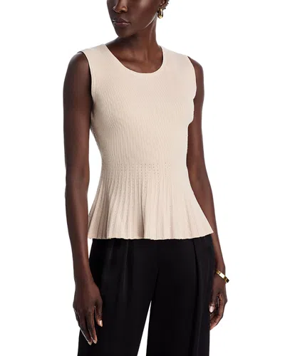 Sioni Ribbed Flared Hem Sweater In Winter White