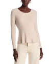 Sioni Ribbed Peplum Sweater In Winter White