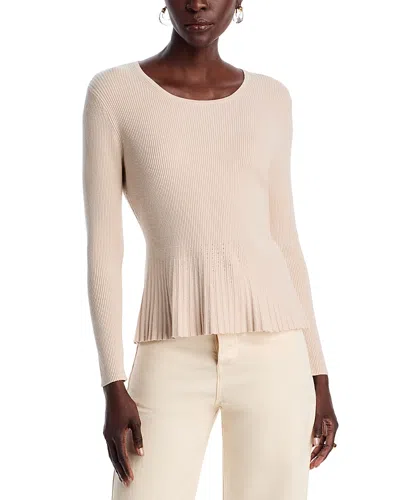 Sioni Ribbed Peplum Sweater In Winter White
