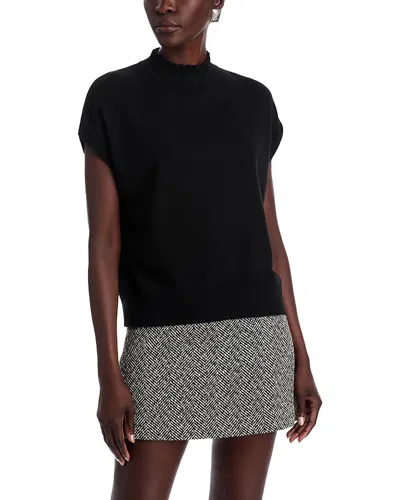 Sioni Ruffled Mock Neck Sweater In Black