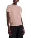 Sioni Ruffled Mock Neck Sweater In Heather Chai