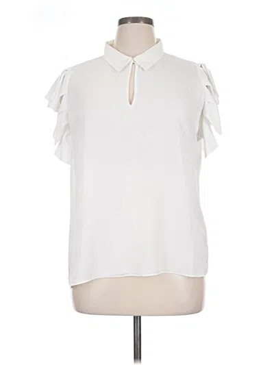 Pre-owned Sioni Short Sleeve Blouse In White