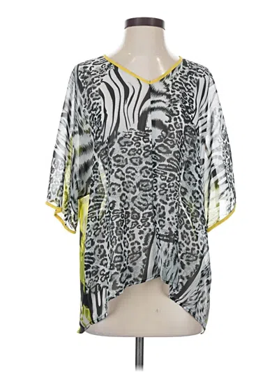 Pre-owned Sioni Short Sleeve Blouse In White