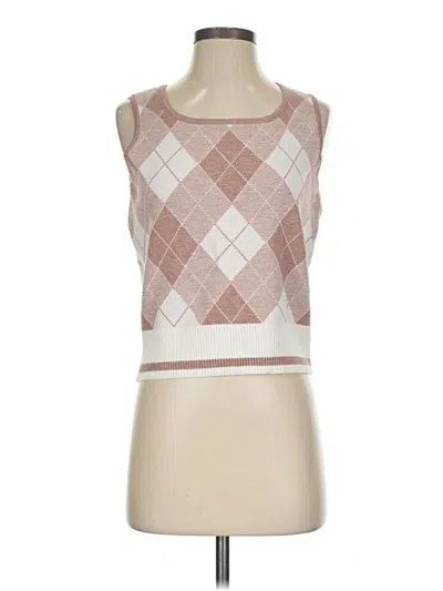 Pre-owned Sioni Sleeveless Top Pink Square Neckline Tops