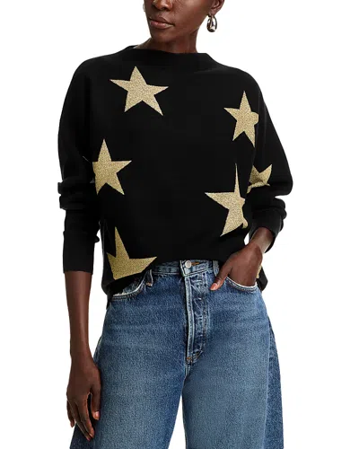 Sioni Star Print Sweater In Black/ Gold Metallic