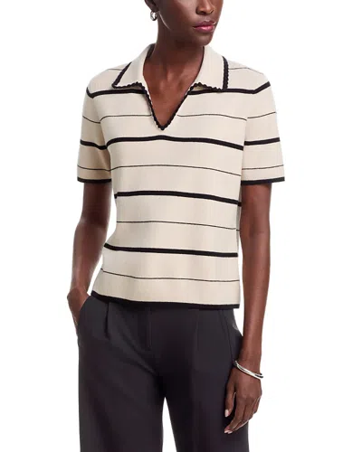 Sioni Striped Collared Sweater In White