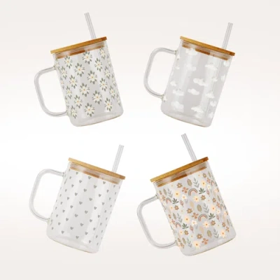 Sip Sip Hooray Soft Neutrals Glass Mug Set In White