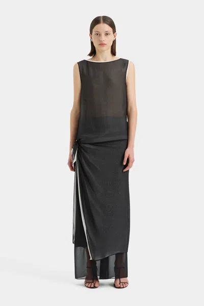 Sir Adrienne Layered Dress In Monocrome