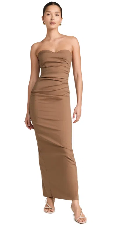 Sir Alba Strapless Gown Mocha