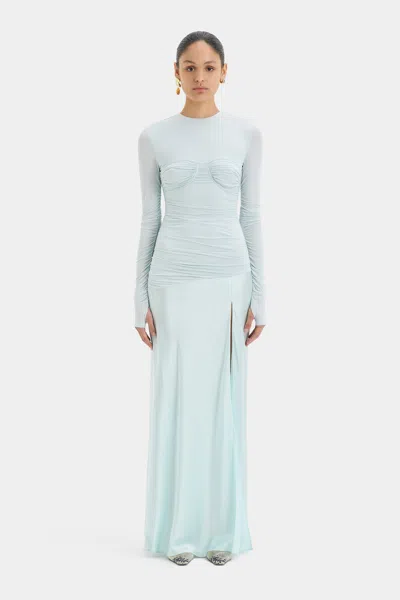 Sir Alessia Draped Gown In Ice Blue
