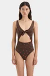 Sir Alina Tie One Piece In Chocolate Dot