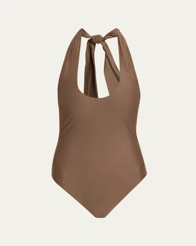Sir Amado Tie One-piece Swimsuit In Brown