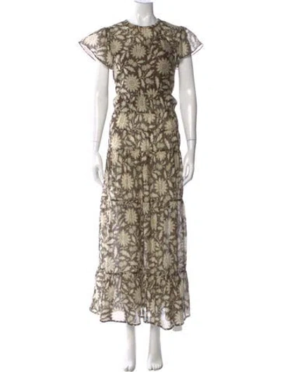 Pre-owned Sir Animal Print Long Dress In Brown