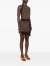 Sir Astrid Printed Halter-neck Mini Dress In Brown