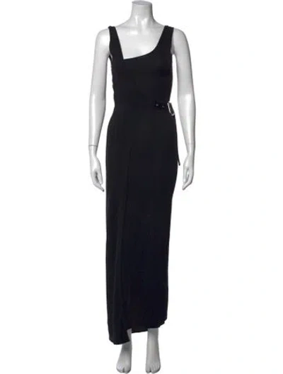 Pre-owned Sir Asymmetrical Long Dress In Black