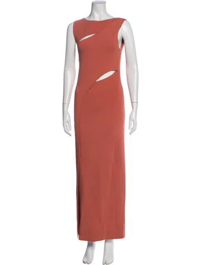 Pre-owned Sir Asymmetrical Long Dress In Orange
