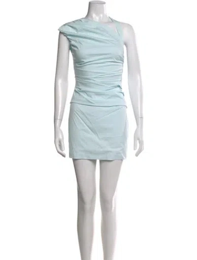 Pre-owned Sir Asymmetrical Mini Dress In Blue