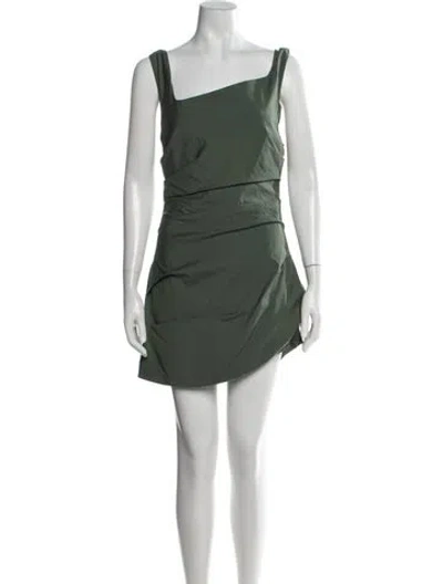 Pre-owned Sir Asymmetrical Mini Dress In Green