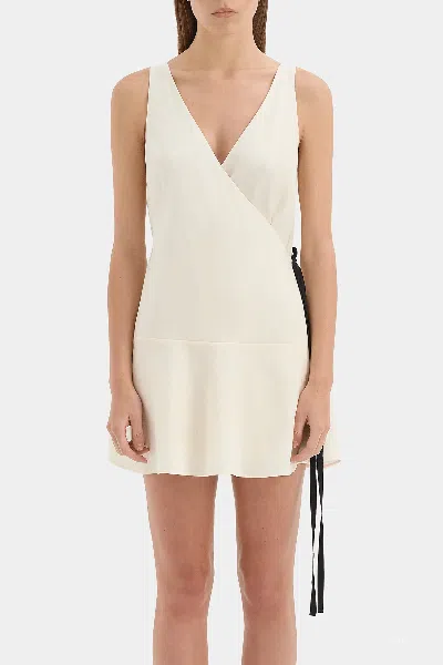 Sir Ayla Tie Mini Dress In Bone In White