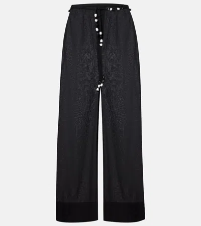Sir Azura Cotton Wide-leg Pants In Black