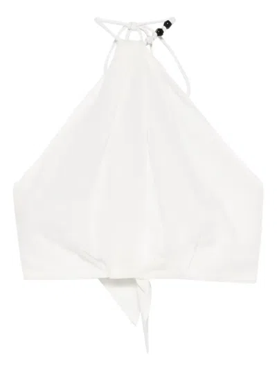Sir Azura Halter-neck Tie Top In White